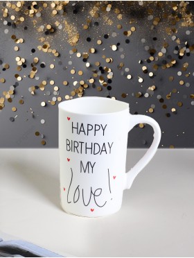 "Happy Birthday My Love!" Porcelain Mugs With Gift Box